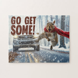 Grappige actie Eekhoorn Jigsaw puzzel "Get Some"