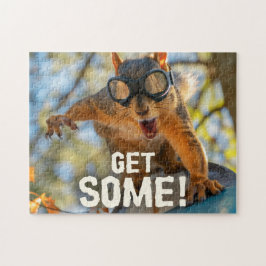 Grappige actie Eekhoorn Jigsaw puzzel "Get Some"