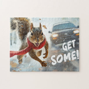Grappige actie Eekhoorn Jigsaw puzzel "Get Some"