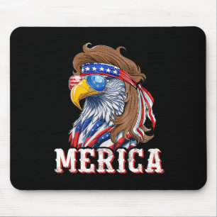 Grappige Adelaar Mullet 4 juli VS Amerikaanse Vlag Muismat