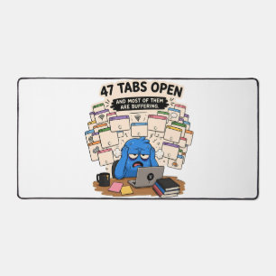 Grappige ADHD 47 Tabs Open Gel Polssteun Muismat Bureaumat