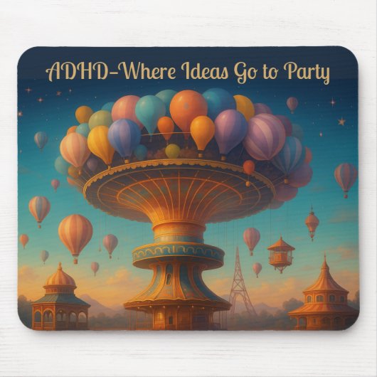 Grappige ADHD brainstorm Muismat (Voorkant)