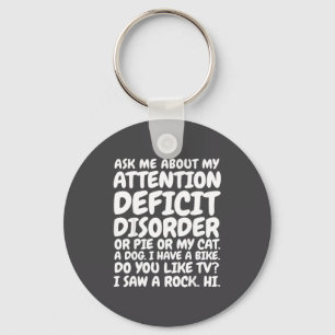 Grappige Adhd Citaat Vraag Me Over Mijn Aandachtsd Sleutelhanger