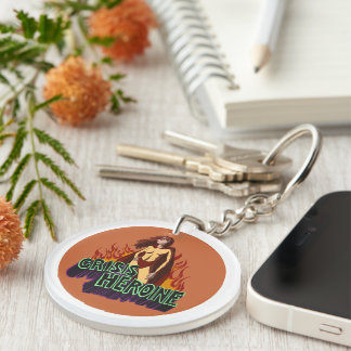 Grappige ADHD Crisis Heldin Chaos Energie Retro St Sleutelhanger