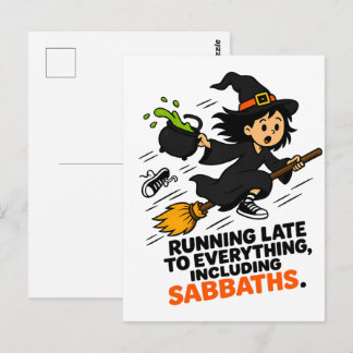 Grappige ADHD Heks Die Te Laat Is Halloween  Briefkaart