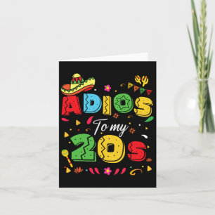 Grappige Adios voor mijn 20ste verjaardag Cinco de Kaart