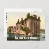 Grappige adreswijziging met kasteel aankondigingskaart (Voorkant / Achterkant)