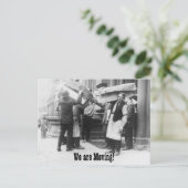 Grappige adreswijziging van bewegende mannen aankondigingskaart (Staand voorkant)