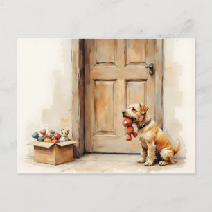 Grappige adreswijziging van lichtbruine hond briefkaart