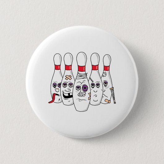 Grappige Afgebeukelde Kegelballen Ronde Button 5,7 Cm (Voorkant)