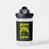 Grappige afgeleid tractoren voeg naam toe waterfles (Voorkant)