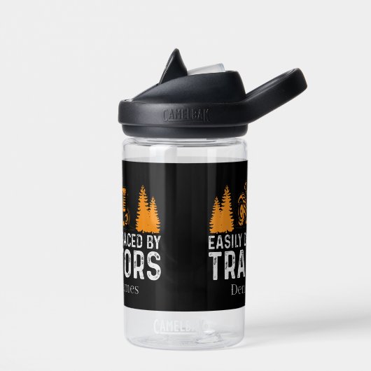 Grappige afgeleid tractoren voeg naam toe waterfles (Links)