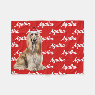 Grappige Afghaanse windhond hondennaam Geborduurd  Fleece Deken