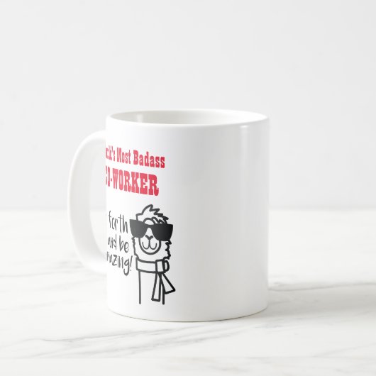 Grappige afscheid collega - MUG van de meest BADAS Koffiemok (Voorkant links)
