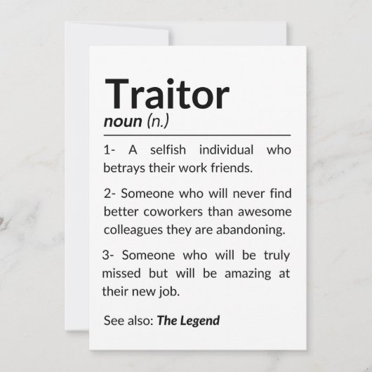 Grappige afscheidsmedewerker, collega die baan ver kaart (Voorkant)