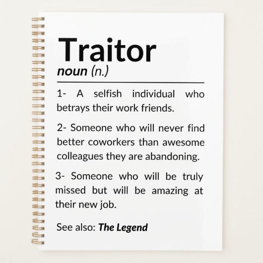 Grappige afscheidsmedewerker, collega die baan ver planner (Voorkant)