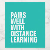 Grappige afstand leren wijn label etiket (Enkel label)