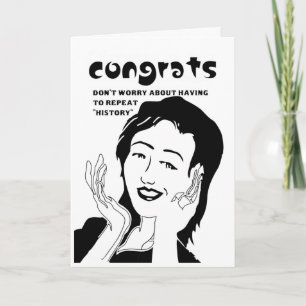Grappige afstudeer felicitaties kaart
