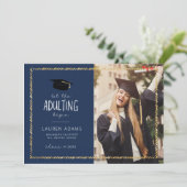 Grappige afstudeeraankondiging kaart (Staand voorkant)