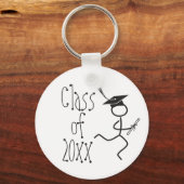 Grappige afstudeerder hardloop lint © Monogram sle Sleutelhanger (Voorkant)