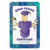 Grappige Afstuderen Cartoon voor Hem Cruise Door Magneet (Verticaal)