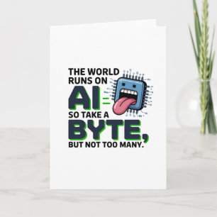 Grappige AI Byte Quote – Tech Geek Humor Kaart