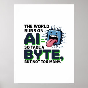 Grappige AI Byte Quote – Tech Geek Humor Poster