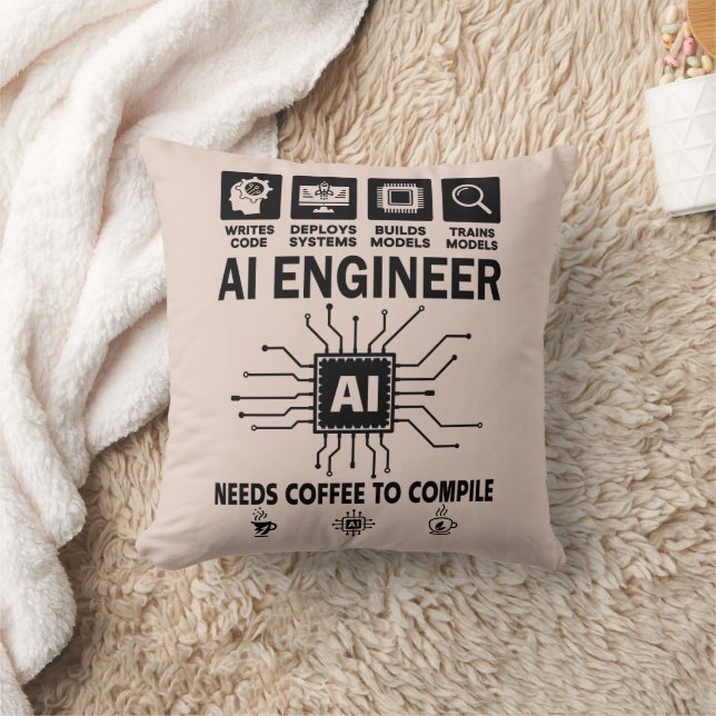 Grappige AI-ingenieur Codeur Programmeur Ontwikkel Kussen (Deken)
