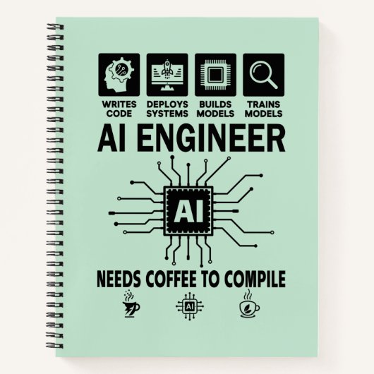 Grappige AI-ingenieur Codeur Programmeur Ontwikkel Notitieboek (Voorkant)