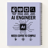 Grappige AI-ingenieur Codeur Programmeur Ontwikkel Notitieboek (Achterkant)