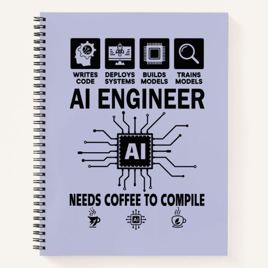 Grappige AI-ingenieur Codeur Programmeur Ontwikkel Notitieboek (Voorkant)