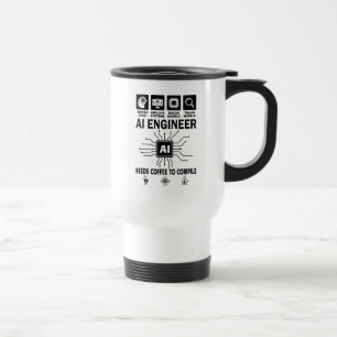 Grappige AI-ingenieur Geliefde heeft koffie nodig Reisbeker