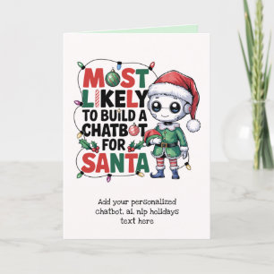 Grappige Ai Kerstman Chatbot Wenskaart Bedrijfslev Feestdagen Kaart