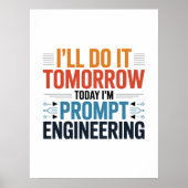 Grappige AI Prompt Engineering Geek Quote Poster (Voorkant)