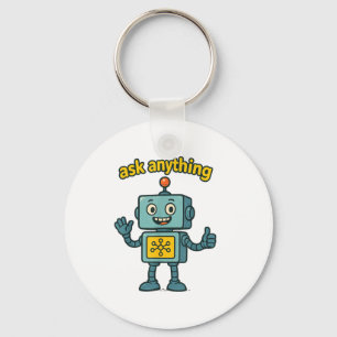 Grappige Ai Robot Met Vraag Alles Quote _ Geek T-s Sleutelhanger