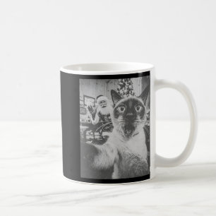 Grappige Ai Siamese Kat Selfie Met Kerstman Chris Koffiemok