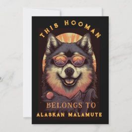 Grappige Alaskan Malamute Hond Ouder Gepersonalise Aankondiging