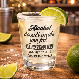 Grappige alcohol maakt je niet dik shot glas