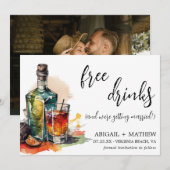 Grappige Alcoholische Drank Cocktail Trendy Foto B Save The Date (Voorkant / Achterkant)