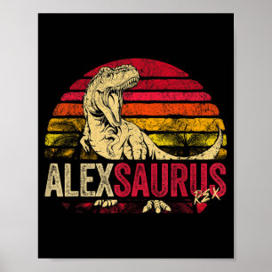 Grappige Alex Saurus Dinosaur Rex Naam Poster