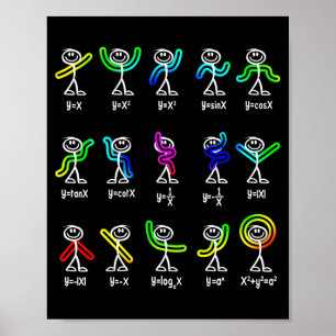 Grappige Algebra Dans Functie Wiskunde Docent Geek Poster
