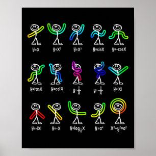 Grappige Algebra Dans Functie Wiskunde Docent Geek Poster