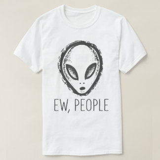Grappige Alien “Bah Mensen” Minimalistisch Design T-shirt
