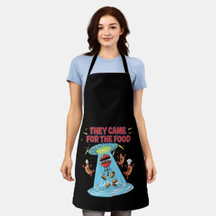 Grappige Alien BBQ UFO Ontvoering Hot Dogs Burgers Schort