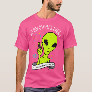Grappige Alien Believer Ufo T-shirt