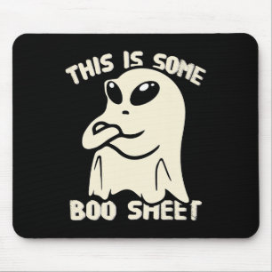 Grappige Alien Bull Ghost Halloween Dit is een boe Muismat