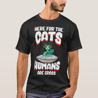 Grappige Alien Cat Abductor Halloween Humor T-shirt
