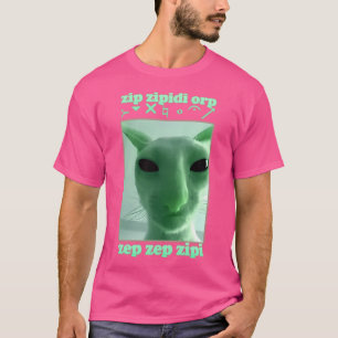 Grappige Alien Cat Brainrot Meme Gift T-shirt