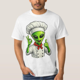 Grappige Alien Chef Ontwerp Cute Ruimte Kok Met Ch T-shirt