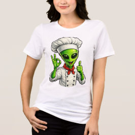 Grappige Alien Chef Ontwerp Cute Ruimte Kok Met Ch Tri-Blend Shirt
